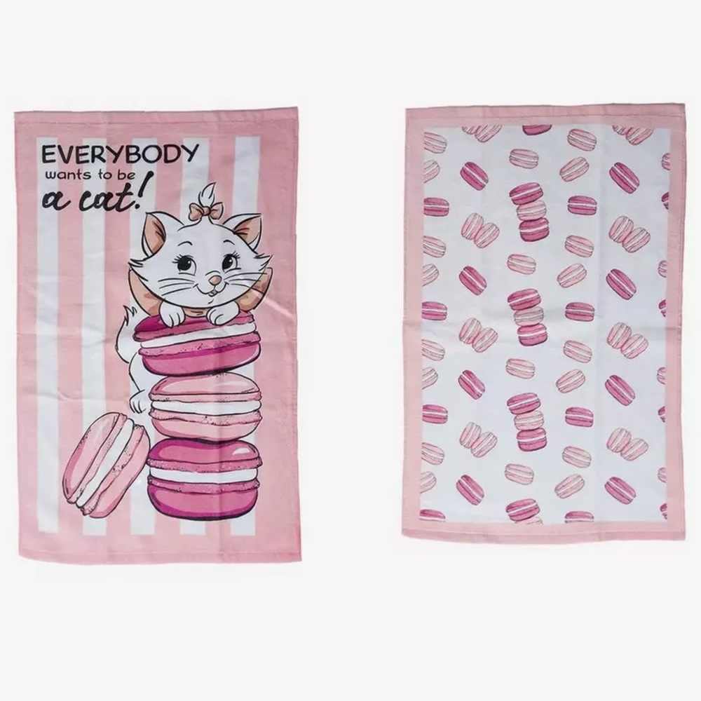 DISNEY THE ARISTOCATS Marie Macaron KITCHEN TOWEL SET!